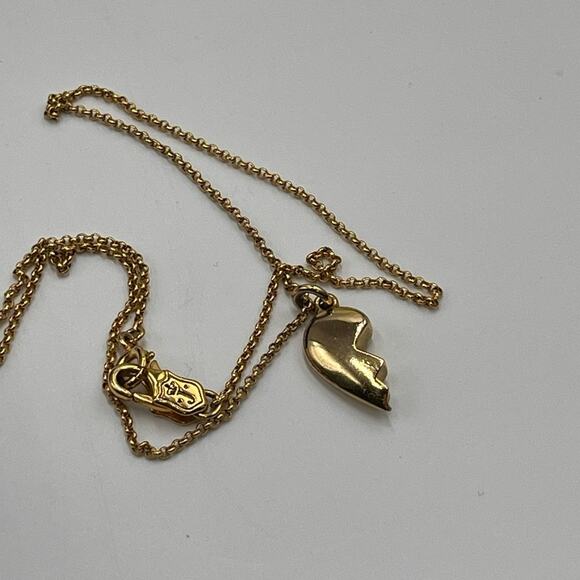 Juicy Couture Friends Forever Half Heart Broken Heart Gold Tone Necklace - Picture 5 of 8